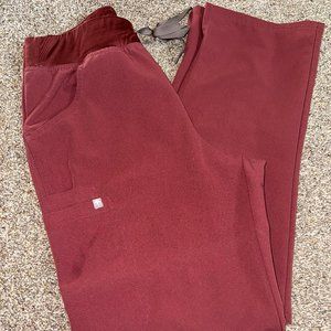 Figs Dark Cherry Kade Cargo High Waisted Pants Medium